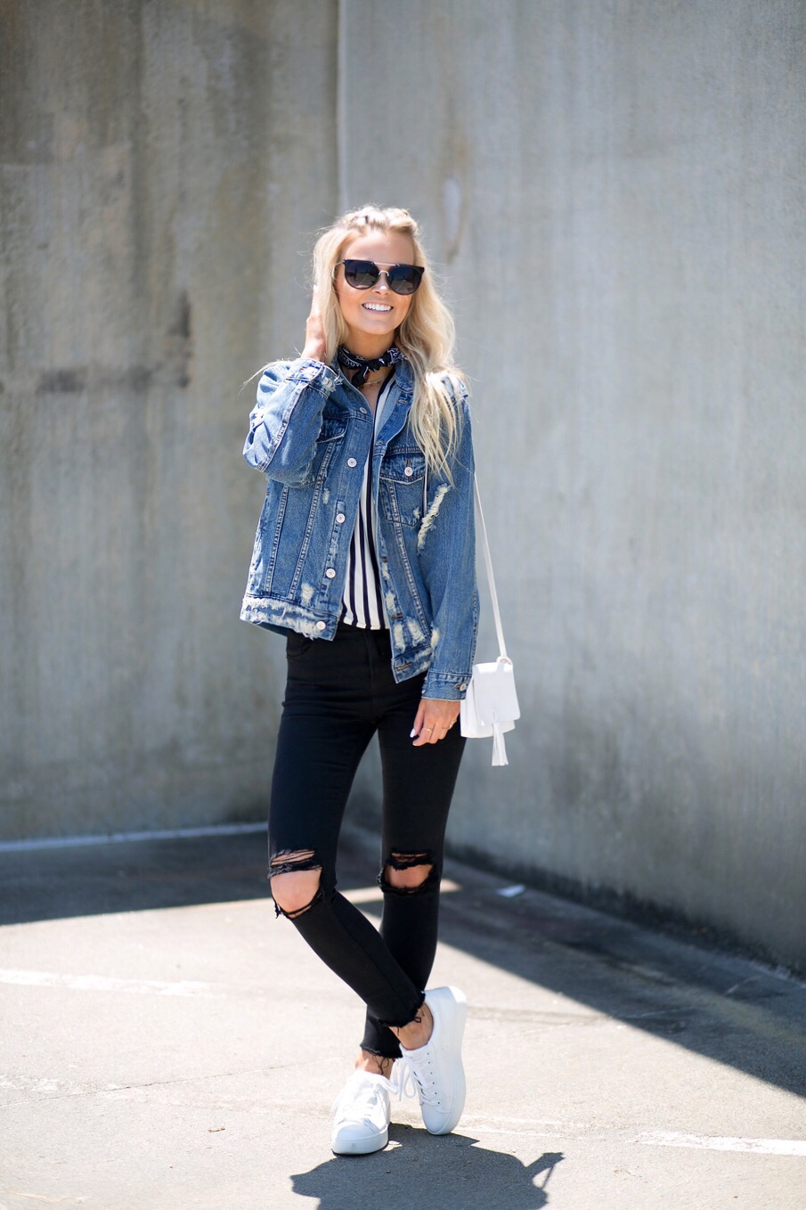 outfits to wear with oversized jean jacket