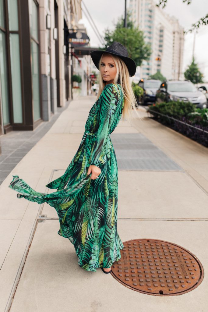 green maxi dress